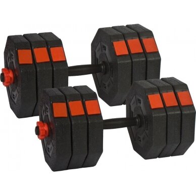 Keičiamo svorio hanteliai EB Fit, 2x15kg 1