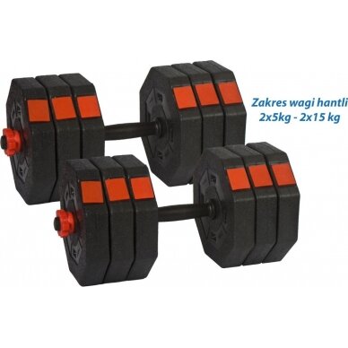 Keičiamo svorio hanteliai EB Fit, 2x15kg 13