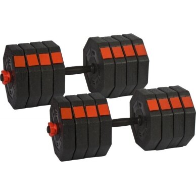 Keičiamo svorio hanteliai EB Fit, 2x20kg 1