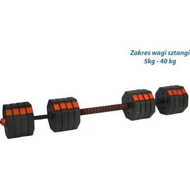 Keičiamo svorio hanteliai EB Fit, 2x20kg 17