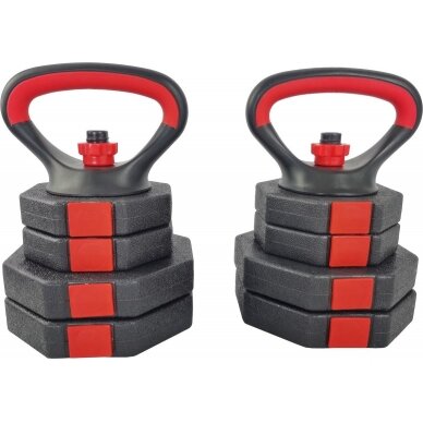 Keičiamo svorio hantelis EB Fit 4in1, 15kg 4