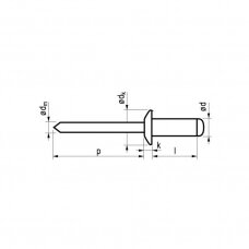 Kniedės MASTERFIX 1031 4x10mm, 1000vnt.