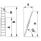 Kopėčios aliuminės, atremiamos, ištraukiamos 2 dalių, 7 pakopų  (su stabilizatoriumi) 2