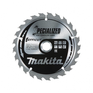 Medžio pjovimo diskas MAKITA Efficut 165x20x1,4mm 25T 23°