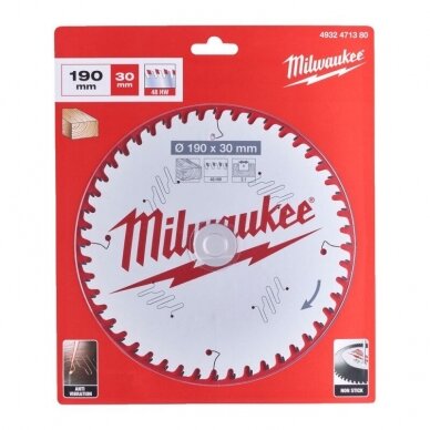 Medžio pjovimo diskas MILWAUKEE CSB P W 190x30x2,1 48ATB