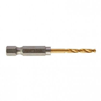 Metalo grąžtai MILWAUKEE Shockwave HSS-G TIN, 2vnt. 3,0 mm 1