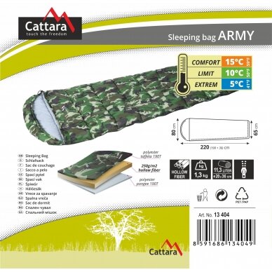 Miegmaišis Cattara Army +5 °C 1