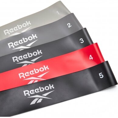 Mini pasipriešinimo gumų komplektas Reebok, 5vnt 4