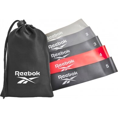 Mini pasipriešinimo gumų komplektas Reebok, 5vnt