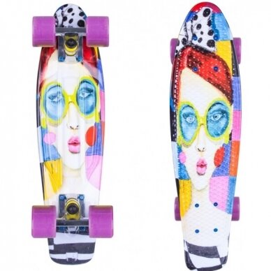 Mini riedlentė Penny Board ArtFish Face ABEC11 2