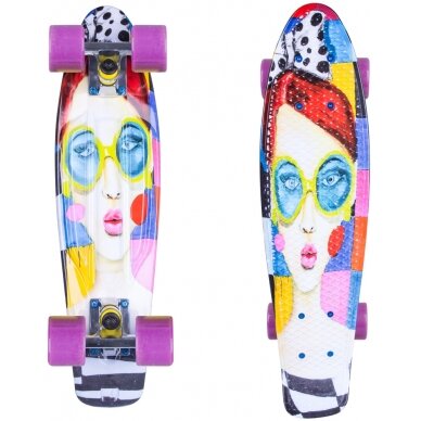 Mini riedlentė Penny Board ArtFish Face ABEC11