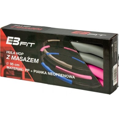 Neopreninis masažinis lankas EB Fit 1017167, 95cm, rožinis-pilkas 6