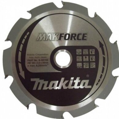 Pjovimo diskas MAKITA 165x20x2,0mm 10T MAKForce 1