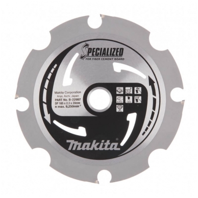 Pjovimo diskas MAKITA 165x20x2,1mm 4T 10°