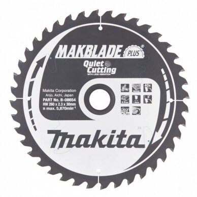 Pjovimo diskas MAKITA 260x30x2,3mm 40T Makblade+ 2