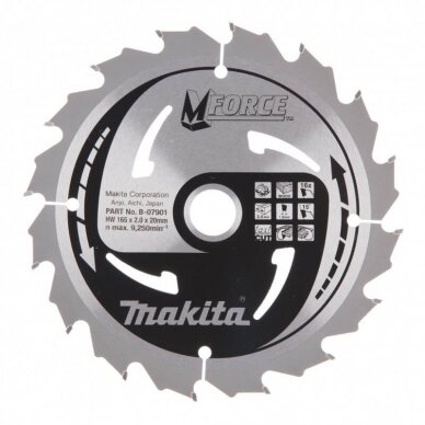 Pjovimo diskas MAKITA M-Force 165x20x2,0mm 16T 15°