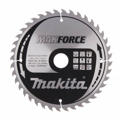 Pjovimo diskas MAKITA M-Force 210x30x2,4mm 40T 20°