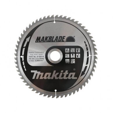 Pjovimo diskas MAKITA Makblade 255x30x2,3mm 60T 5°