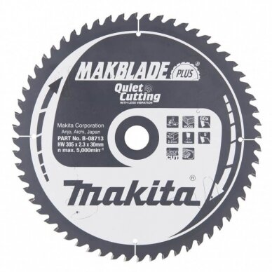 Pjovimo diskas MAKITA Makblade plus 305x30x2,3mm 60T 5° 1