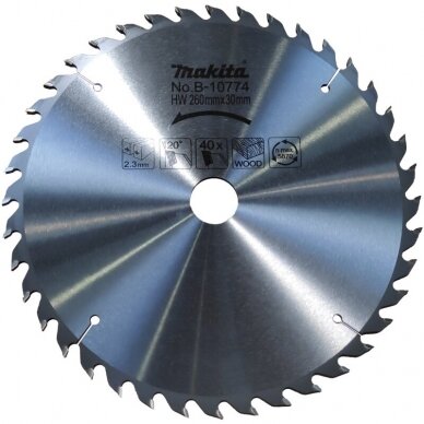 Pjovimo diskas medžiui MAKITA B-10774 260x30x2,3mm 40T