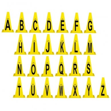 Plastikiniai treniruočių žymekliai inSPORTline Alphabet 23cm (26vnt.)