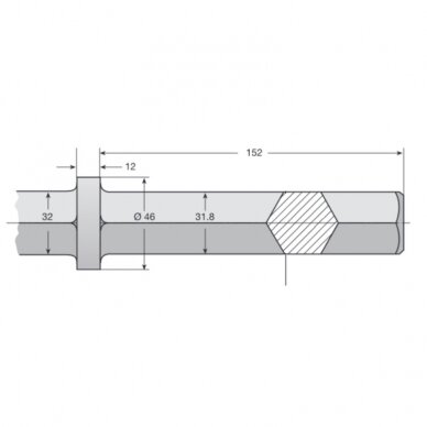 Plokščias kaltas HiKOKI H90SC HEX31,7 36x550mm 1