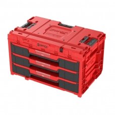 QBRICK ONE įrankių dėžė su 3 stalčiais 2.0 RED