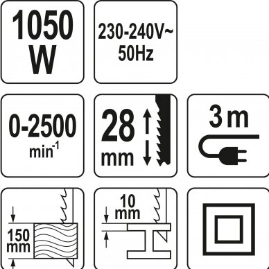 Siaurapjūklis tiesinis elektrinis 1050W Yato 4