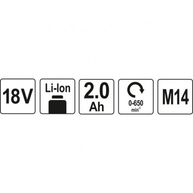 Skiedinio maišytuvas akumuliatorinis 18V 2,0AH X1 Yato 3