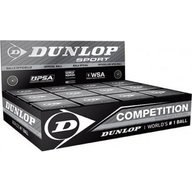 Skvošo kamuoliukas Dunlop Competition, 12 vnt.