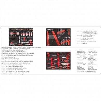 Spintelė su įrankiais 157 vnt. 7 stalčiai Yato 6