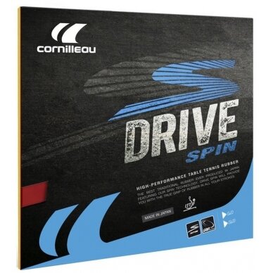 Stalo teniso raketės guma CORNILLEAU DRIVE SPIN - Red 2 mm