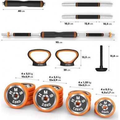 Svorių rinkinys HMS Pro Set SGZ230 6in1, 30kg 17