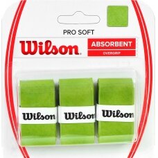 Teniso raketės apvija Wilson Pro Soft Absorbent WRZ4040LI, žalia, 3vnt.