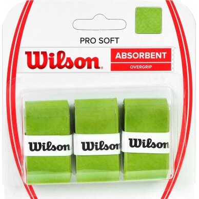 Teniso raketės apvija Wilson Pro Soft Absorbent WRZ4040LI, žalia, 3vnt.