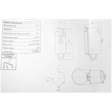 Termostatas pridedamas KLR-0/90A 1