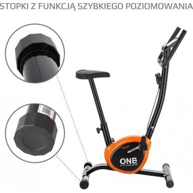 Treniruoklis One Fitness Rw3011, juodas-oranžinis 7