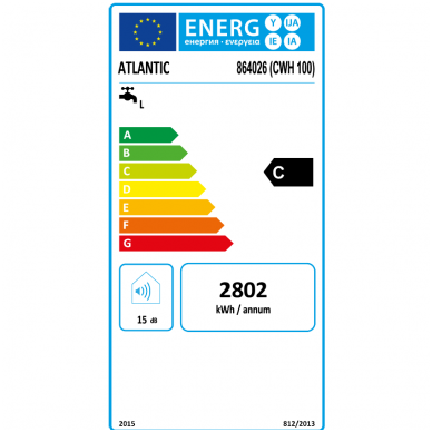 Vertikalus kombinuotas vandens šildytuvas Atlantic Combi O'Pro 100 2