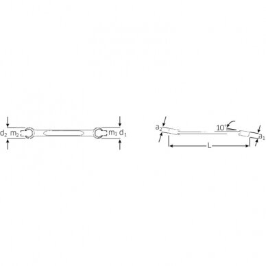 Veržliaraktis atvirais galais STAHLWILLE 24A 1/4"x5/16" 1