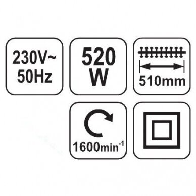 Žirklės gyvatvorei elektrinės 520W, 230V~50Hz Flo 2